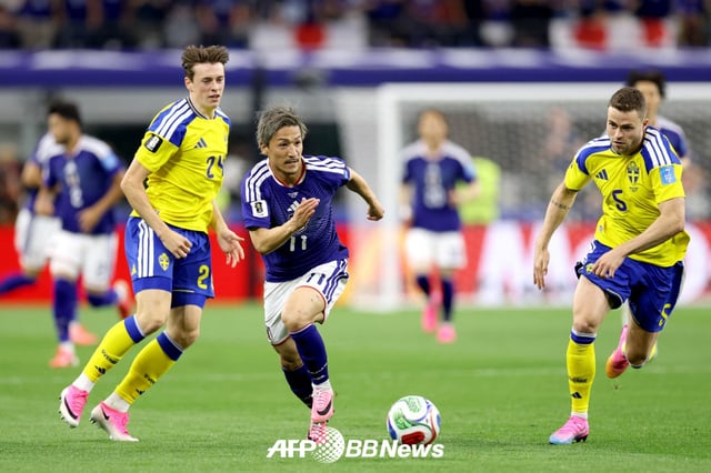 A scene from the 2026 FIFA North American World Cup Group F third match between Japan and Sweden held at the Dallas Stadium in the United States on the 26th. /AFPBBNews=NEWS1