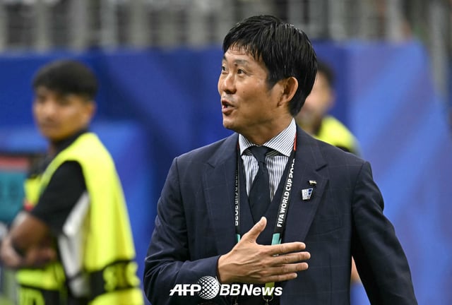Hajime Moriyasu, manager of the Japanese national football team. /AFPBBNews=NEWS1