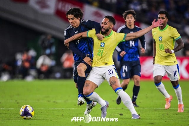 Imagen del partido amistoso entre Japón y Brasil celebrado en octubre del año pasado. /AFPBBNews=NEWS1
