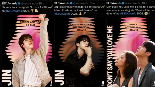 BTS・ジン、ブラジルSEC Awards 2026で3部門制覇..グローバルなソロ