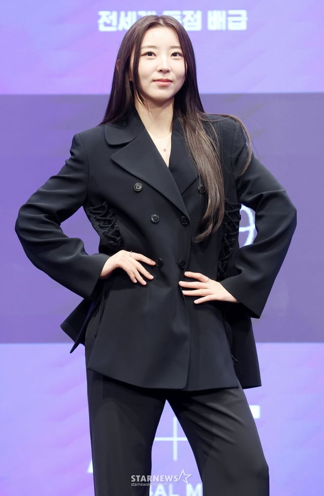 배우 권소현이 30일 서울 구로구 더세인트에서 진행된 라이프타임채널 드라마 '공감세포' 제작발표회에 참석해 포즈를 취하고 있다. /2026.06.30 /사진=김휘선 hwijpg@