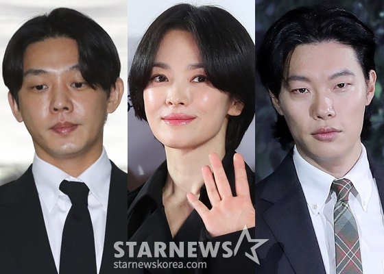유아인(왼쪽부터), 송혜교, 류준열/사진=스타뉴스, 뉴스1