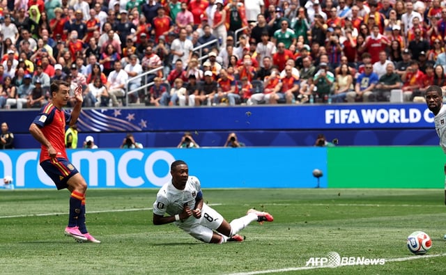 Scene from the Spain-Austria match. /AFPBBNews=NEWS1
