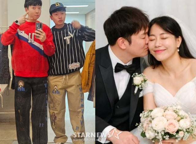 장윤석(왼쪽부터), 임종혁, 박은영 예비신랑, 박은영 /사진=장윤석 SNS, 스타뉴스