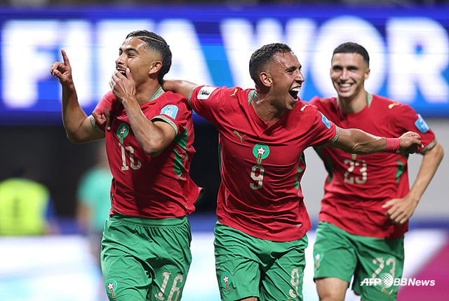 Moroccan national football team. /AFPBBNews=NEWS1