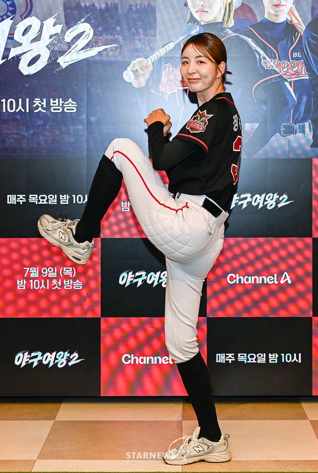장수영이 9일 오후 서울 영등포 드래프트 128에서 진행된 채널A 예능 '야구여왕2' 기자간담회에 참석해 포즈를 취하고 있다. /사진제공=채널A 2026.07.09 /사진=이동훈 photoguy@