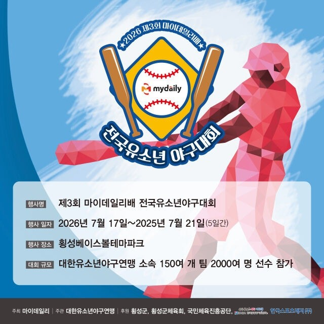 제3회 마이데일리 전국유소년야구대회 포스터. /사진=마이데일리 제공