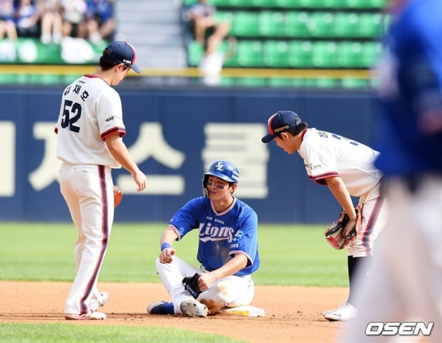 2019시즌 김재호(왼쪽부터), 구자욱, 정수빈.