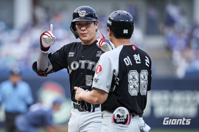19일 삼성 라이온즈전에 나선 나승엽. /사진=롯데 자이언츠