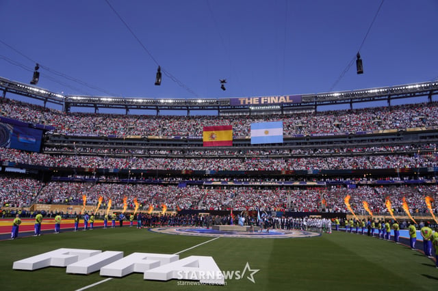 20일 스페인과 아르헨티나의 2026 국제축구연맹(FIFA) 북중미 월드컵 결승전이 열린 미국 뉴욕 뉴저지 스타디움. /로이터=뉴스1