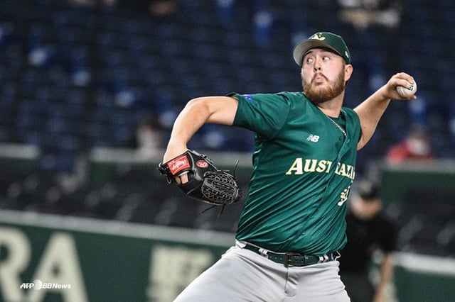 Jack Oruklin during the 2023 WBC. /AFPBBNews=NEWS1