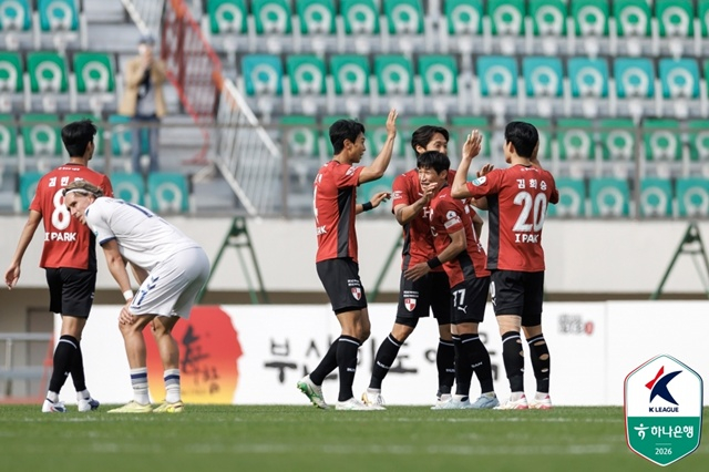 Busan IPark goal celebration. /Photo=Korea Professional Football League