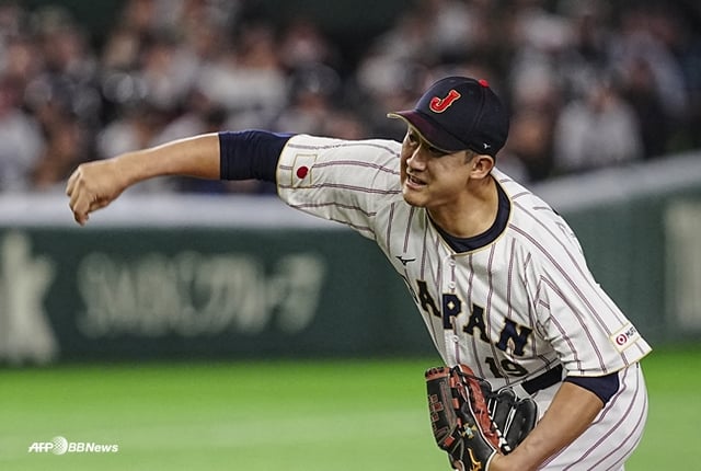 今年3月に行われたWBC(ワールド·ベースボール·クラシック)オーストラリア戦に出場した菅野。 /AFPBBNews=ニュース1