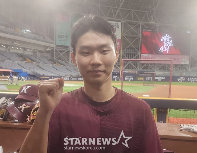 최근 고척돔에서 취재진과 만난 권혁빈. /사진=박수진 기자