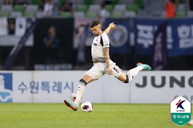 ソウルイーランドFCの外国人選手、オスマル。 /写真=韓国プロサッカー連盟提供