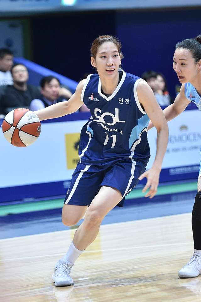 Yang Ji-young focusing during a game. /Photo=Provided by WKBL
