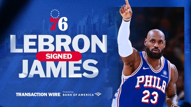 El Philadelphia 76ers, que anunció la noticia del contrato con LeBron James. /Foto=captura de pantalla del sitio web oficial de los Philadelphia 76ers