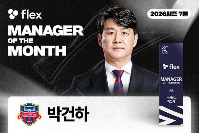 이달의 감독상을 받은 박건하 수원FC 감독. /사진=한국프로축구연맹 제공