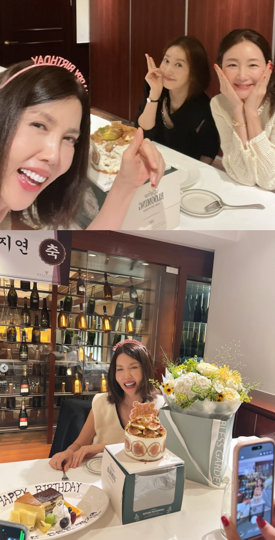 백지연, 유호정, 최지우 /사진=백지연 SNS