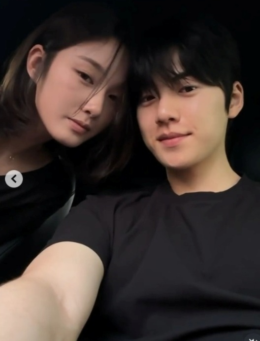 Kang Yu-kyung y Park Woo-yeol. /foto=Redes sociales de Park Woo-yeol