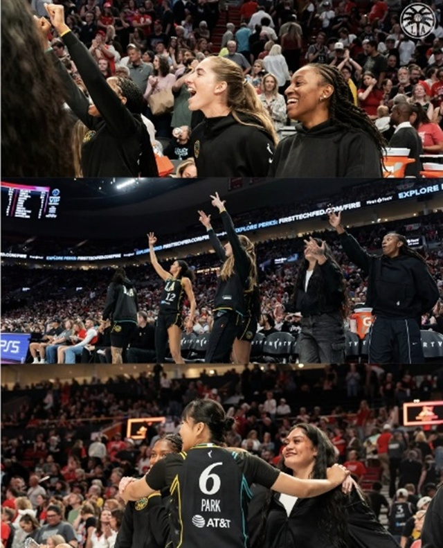 Happy Park Ji-hyun (bottom) and the team. /Photo=LA Sparks SNS