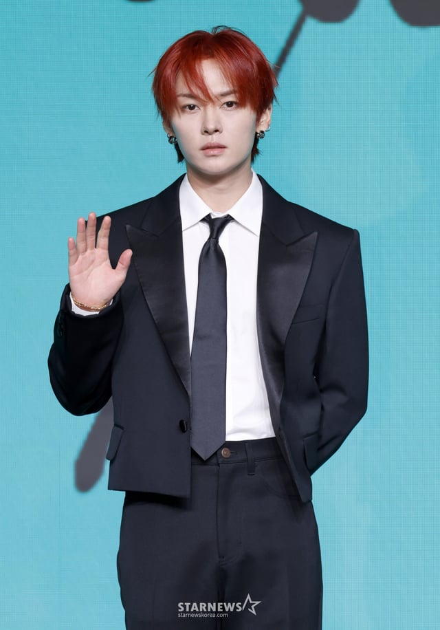 [서울=뉴시스] 김혜진 기자 = 스트레이키즈 리노가 6일 오후 서울 영등포구 여의도 콘래드호텔에서 열린 미니 앨범 'THIS & THAT' 발매 기념 기자간담회에서 포즈를 취하고 있다. 2026.08.06. jini@newsis.com /사진=김혜진