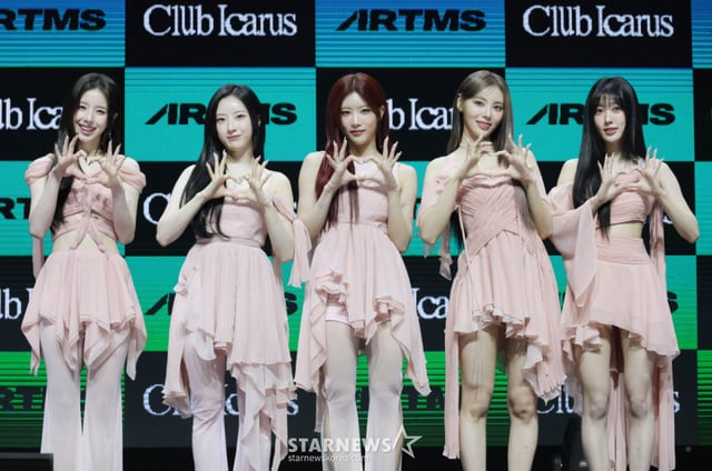 Girl group Artemis poses during a showcase held at Yes24 Live Hall in Gwangjin-gu, Seoul, on the afternoon of the 12th to celebrate the release of their new album 'Club Icarus'. /June 12, 2025 /Photo=Lee Dong-hoon photoguy@