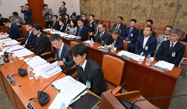 Scene from the KFA hearing held on the 30th at the National Assembly. Former KFA Technical Director Lee Im-saeng, who was selected as a witness, did not appear. /Photo=Screenshot of Minister Choi Hwi-young's Ministry of Culture, Sports and Tourism SNS