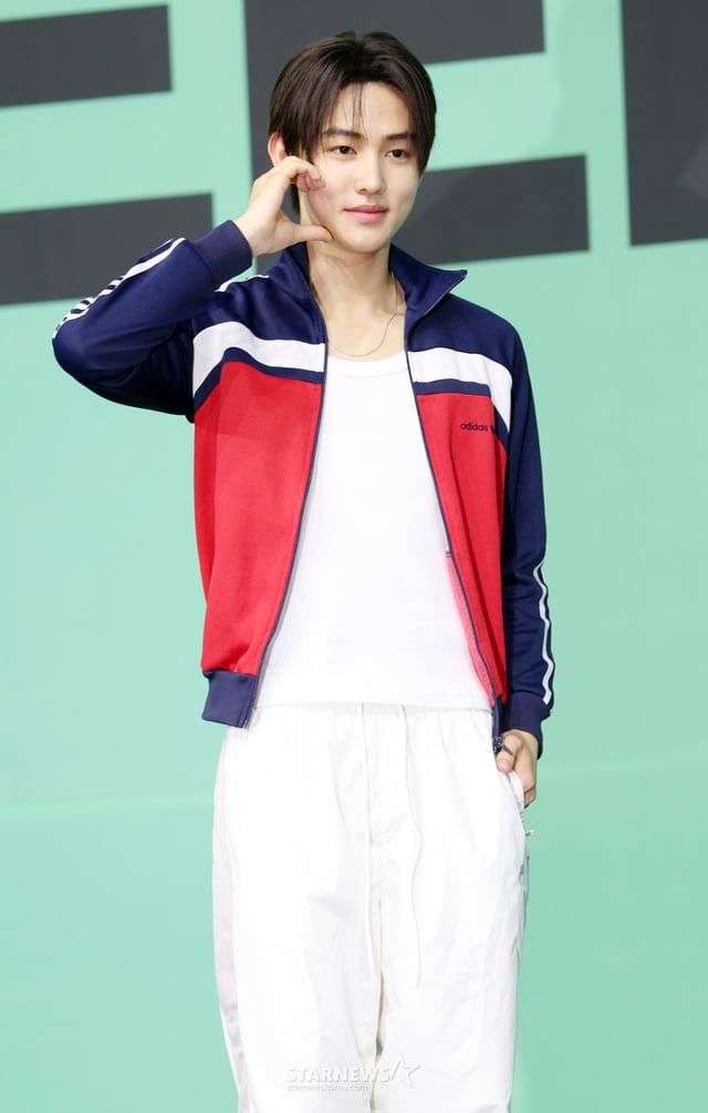 그룹 코르티스 성현이 20일 서울 광진구 예스24 라이브홀에서 진행된 미니 2집 'GREENGREEN' 발매 기념 쇼케이스에서 포즈를 취하고 있다. /2026.04.20 /사진=김휘선 hwijpg@