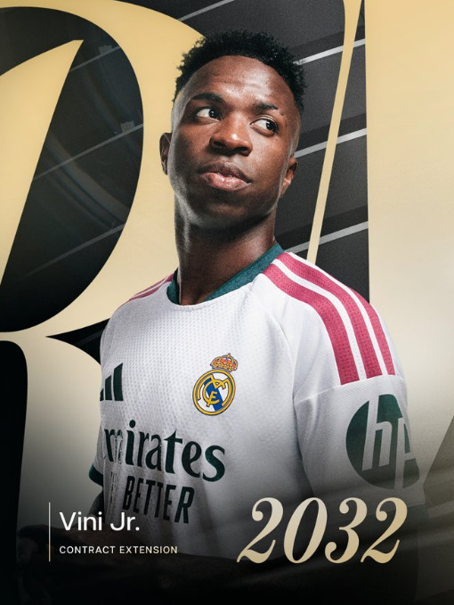 Vinicius Junior, who has renewed his contract with Real Madrid. /Photo=Screenshot from Real Madrid official SNS
