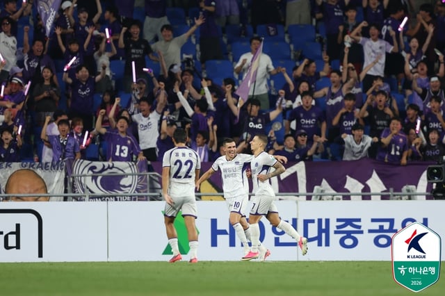 FC Anyang ghi bàn thắng trước Ulsan HD. /Ảnh=Liên đoàn Bóng đá Chuyên nghiệp Hàn Quốc