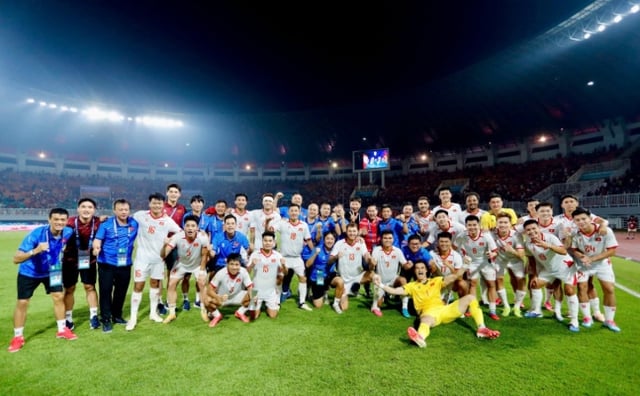 Vietnam national football team players celebrating. /Photo=Vietnam Football Federation