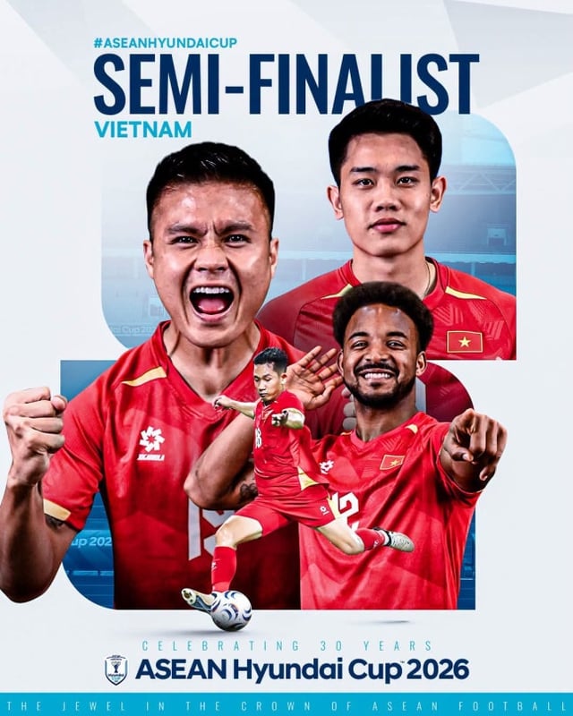 Vietnam national football team advancing to the semi-finals of the 2026 ASEAN Championship Hyundai Cup. /Photo=Hyundai Cup website screenshot