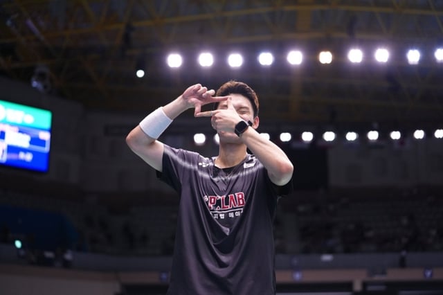 韓国男子シングルスのユ·テビン。 /写真=大韓バドミントン協会提供