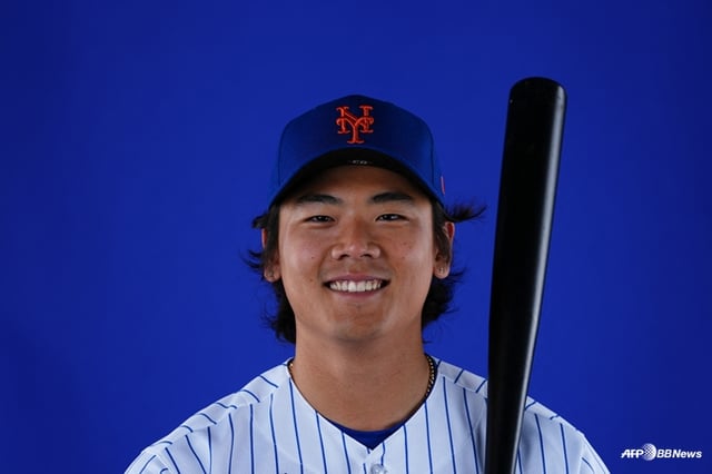 Profile photo of Bae Ji-hwan this season (while with the New York Mets). /AFPBBNews=NEWS1