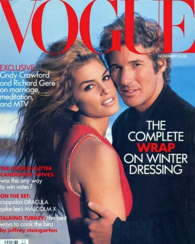 En la década de 1990, Richard Gere y Cindy Crawford fueron considerados la pareja más espectacular de Hollywood. Foto: X (Twitter)