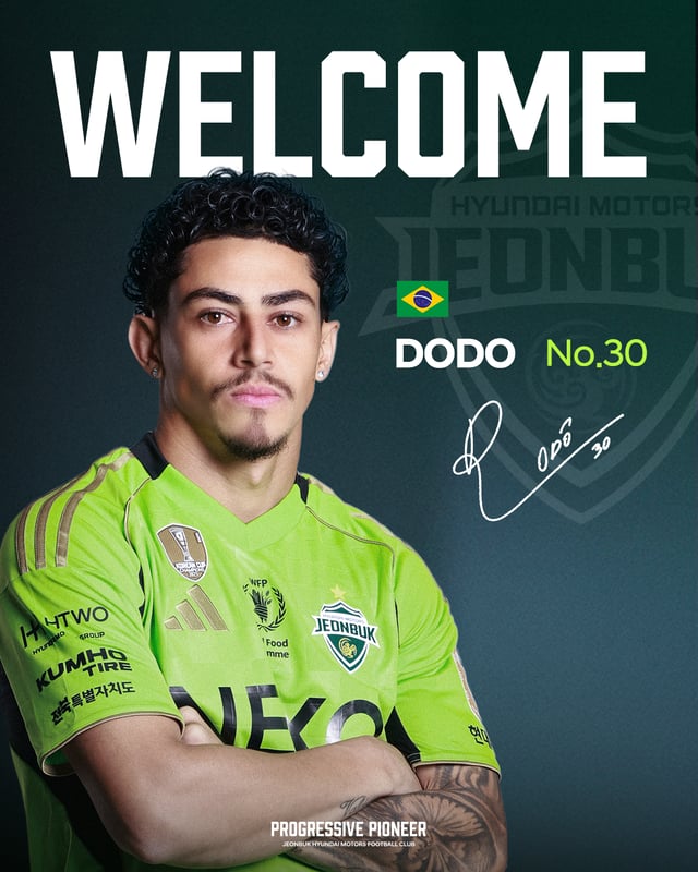 Dodó, de origen brasileño, se incorpora a Jeonbuk Hyundai. /Foto=proporcionado por Jeonbuk Hyundai
