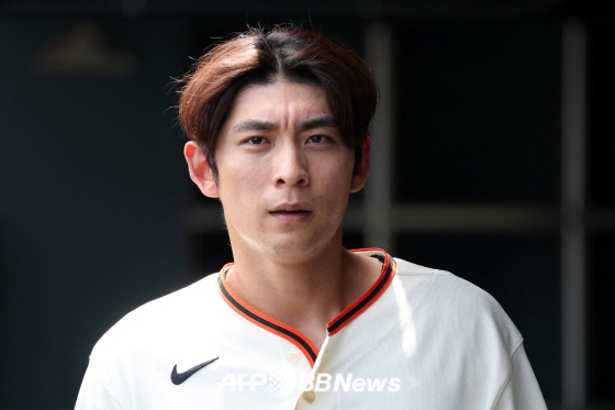 旧金山巨人队外野手李政厚。/AFPBBNews=NEWS1