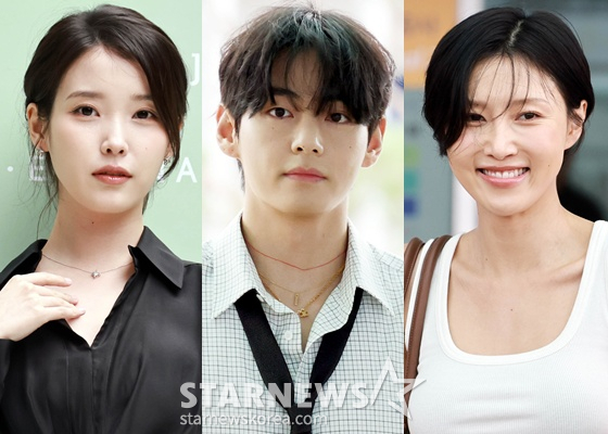 Singer IU, BTS member V, Hwasa /Photo=StarNews