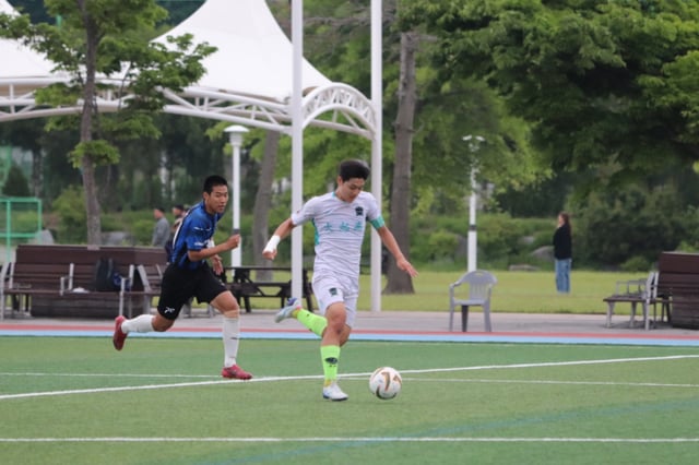 제주 대기고 공격수 김재훈(가운데). /사진=강민규 감독 제공