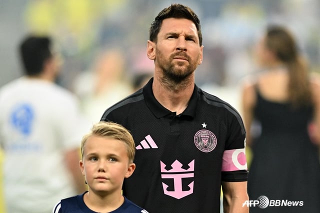 A somber-faced Lionel Messi. /AFPBBNews=NEWS1
