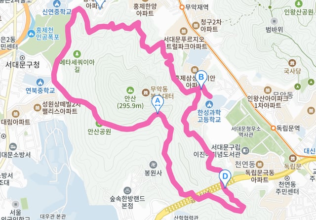Map of the Ansan Trail