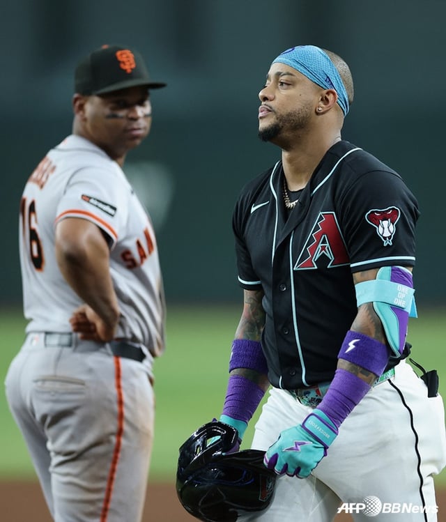 Arizona Diamondbacks Ketel Marte (right). /AFPBBNews=NEWS1