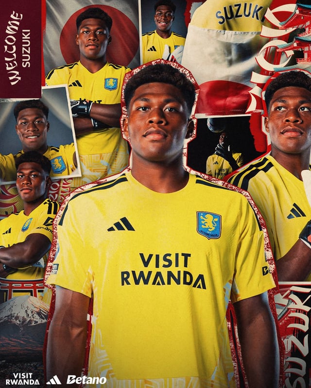 Japan national team starting goalkeeper Suzuki Zayon, who has signed a five-year contract with England's Premier League (EPL) club Aston Villa. /Photo=Aston Villa SNS screenshot