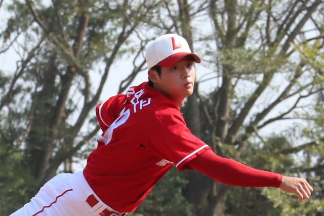 Pitcher Ryu Hyeong-gon participating in SSG Landers' second dispatch to Japan's Next Base Athletic Lab. /Photo=SSG Landers