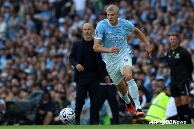 Erling Haaland in action. /AFPBBNews=NEWS1