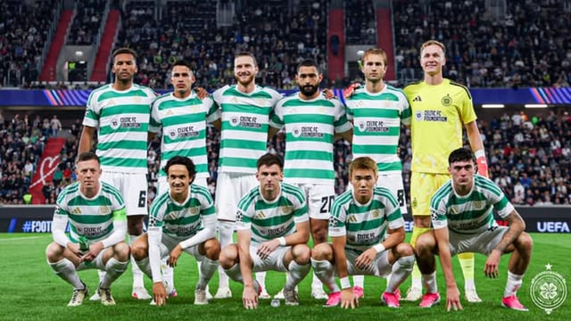 Các cầu thủ xuất phát của Celtic. /Ảnh=Chụp từ SNS chính thức của Celtic