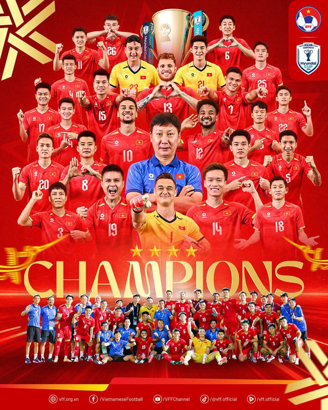 The Vietnamese national football team, known as "Kim Sang-sik's squad," won the 2026 ASEAN Modern Cup. /Photo=Vietnam Football Federation