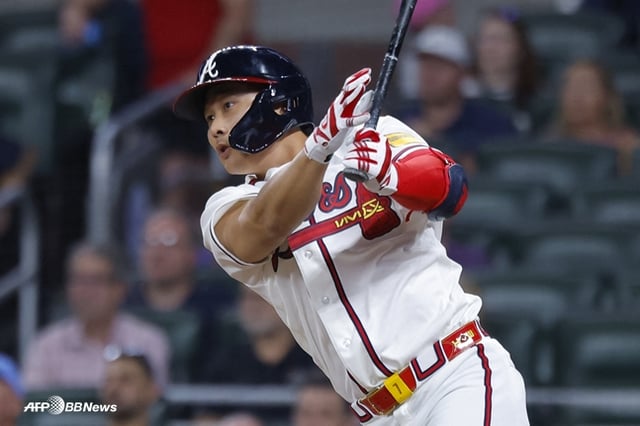 The moment of Kim Ha-seong's walk-off hit. /AFPBBNews=NEWS1