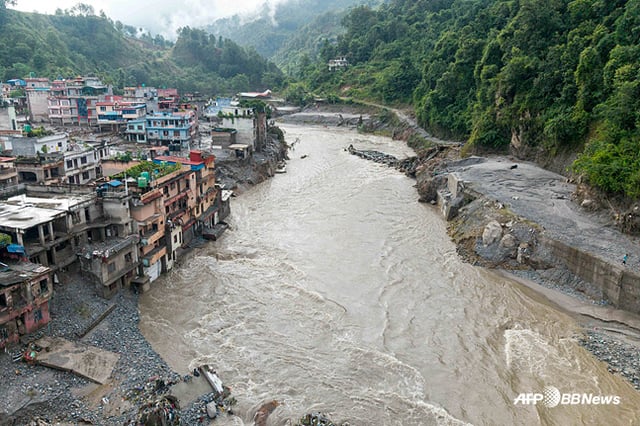 Nepal flood-affected area. /AFPBBNews=NEWS1
